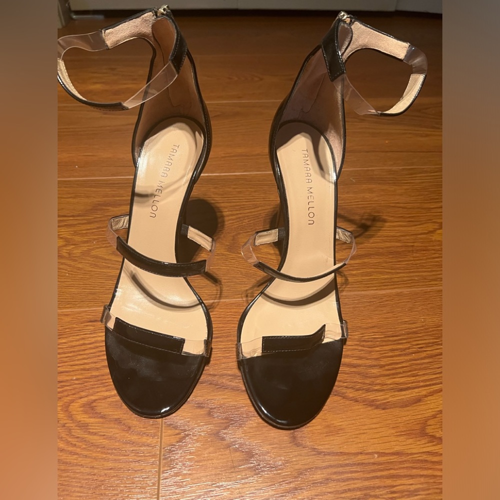Tamara Mellon Frontline Black Patent Leather Heels